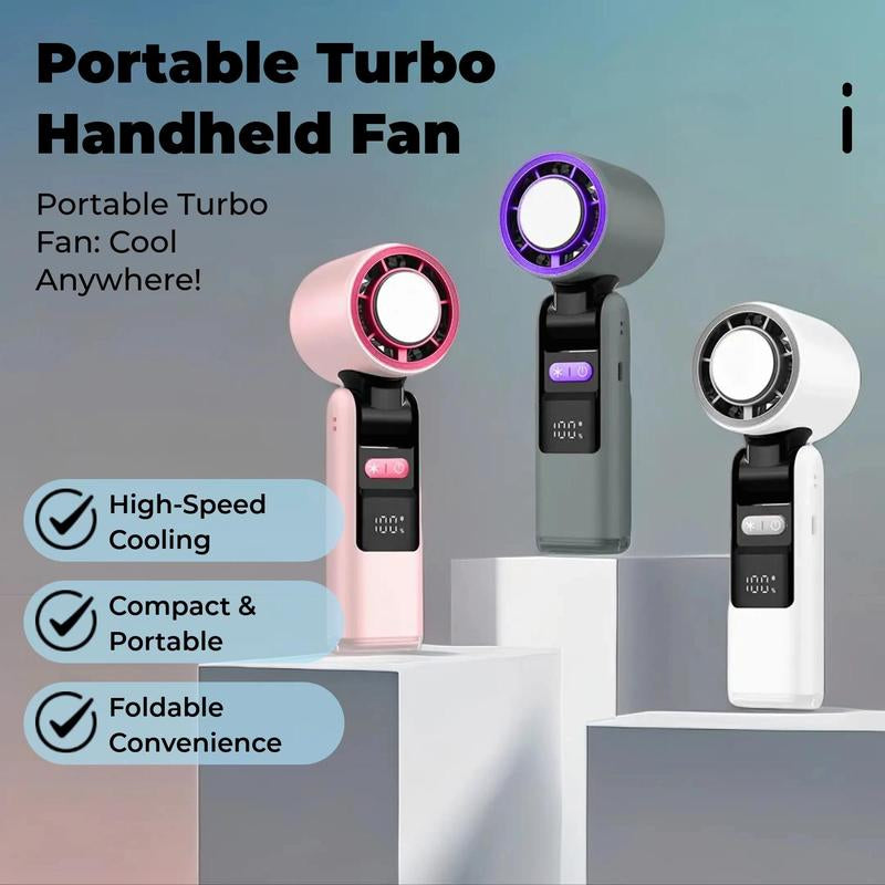 Compact and Versatile Portable Handheld Turbo Fan - Ideal Mini Fan for Home, Office, and Outdoors