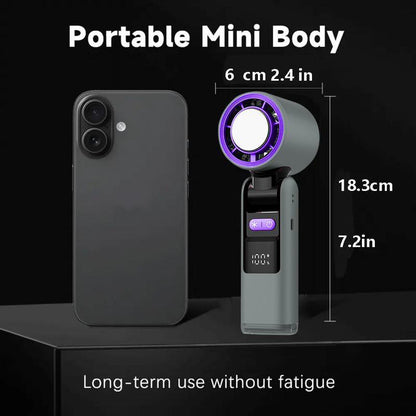 Compact and Versatile Portable Handheld Turbo Fan - Ideal Mini Fan for Home, Office, and Outdoors